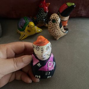 Handcrafted Costa Rica Folk Art Cat Ocarina vessel‎ flute clay handmade